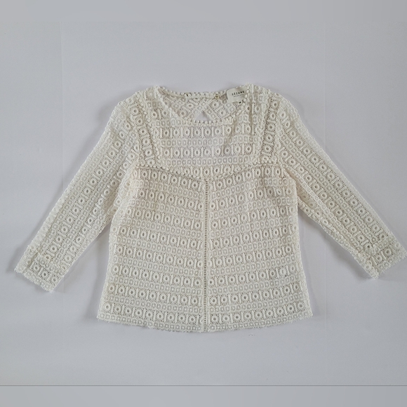 Sezane Joss Lace Blouse In Ecru, 36/4/S, French Romantic - Picture 4 of 13